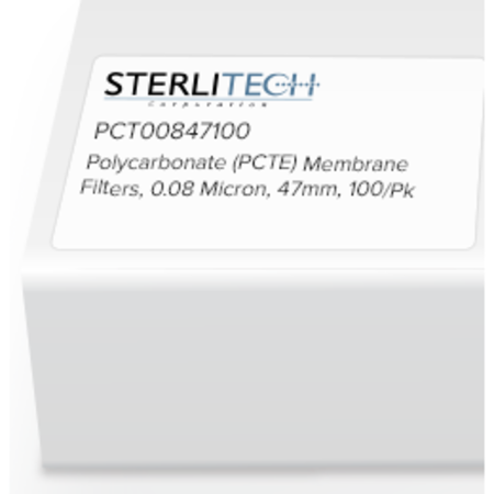 STERLITECH Polycarbonate (PCTE) Membrane Filters, 0.08 Micron, 47mm, PK100 PCT00847100